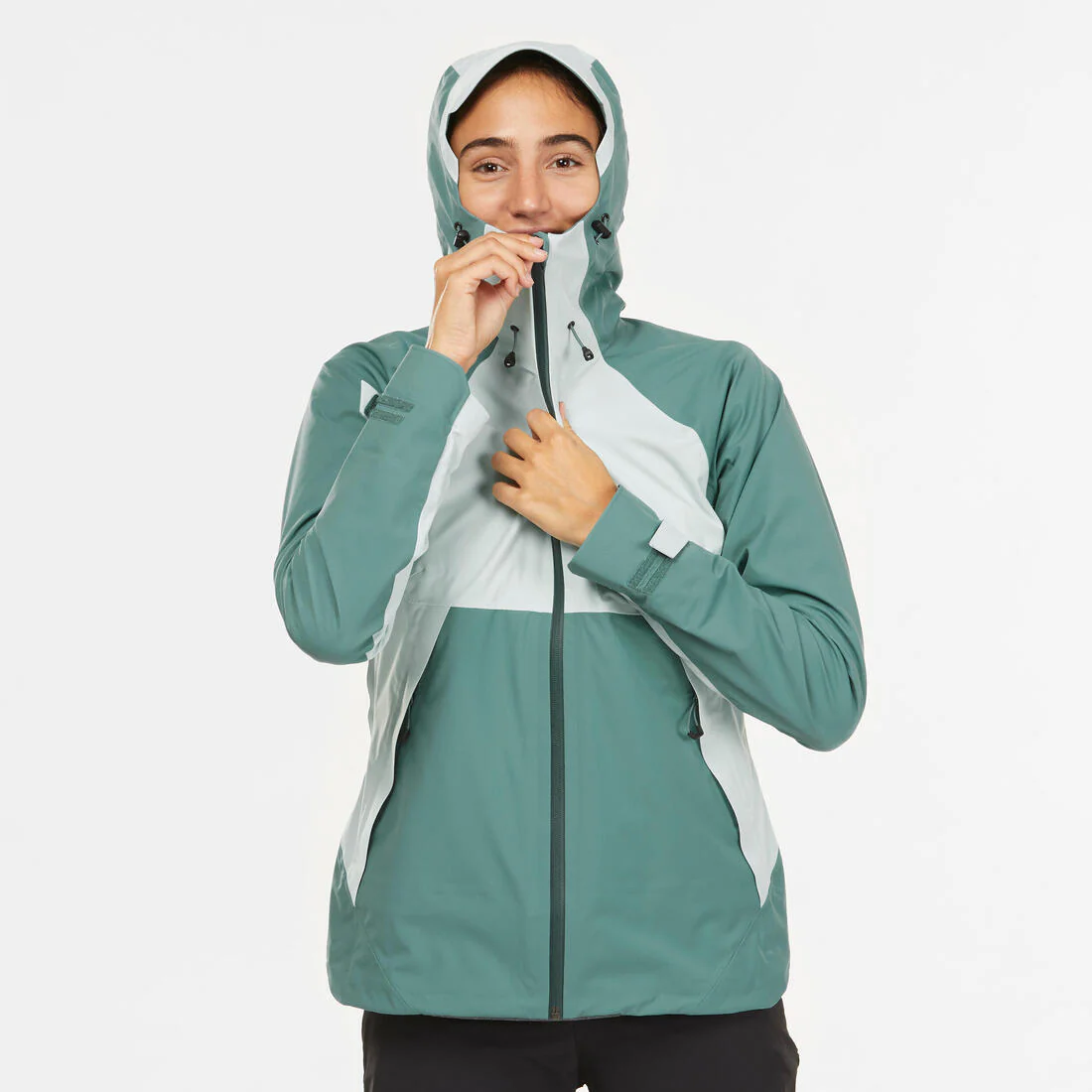 Women’s waterproof hiking jacket, MH500 - Orange & - Image 36