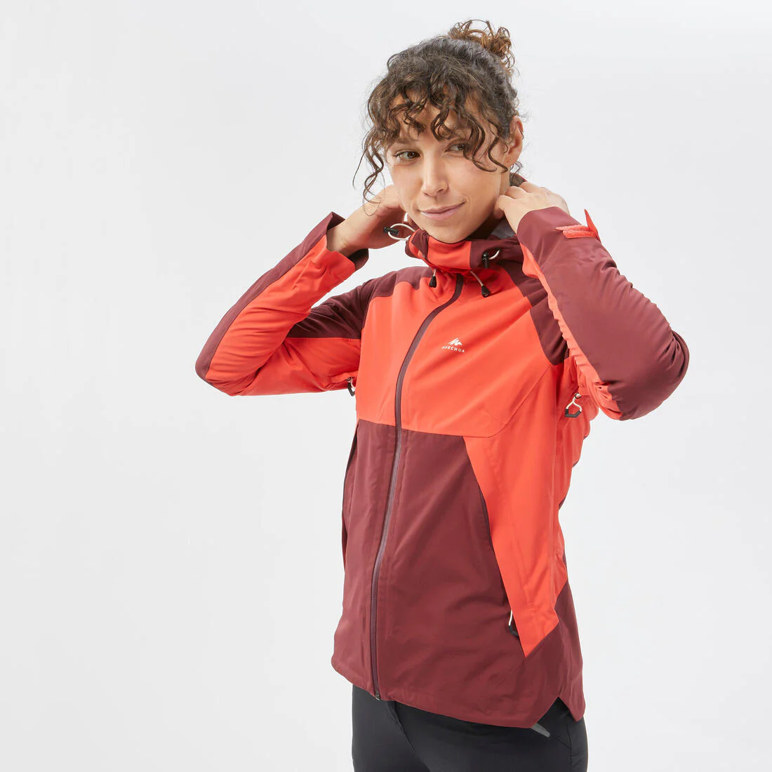 Women’s waterproof hiking jacket, MH500 - Orange & - Image 41