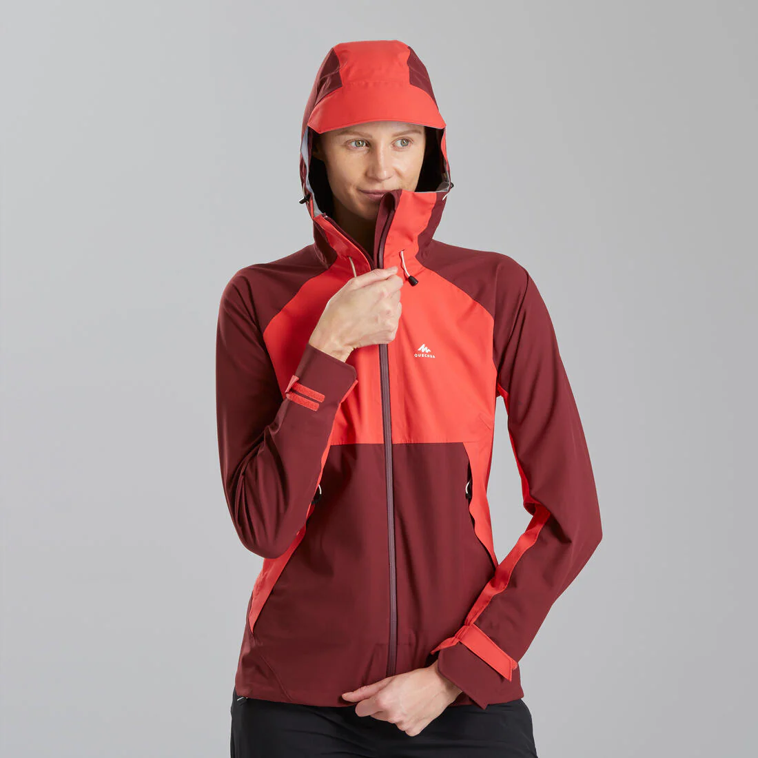 Women’s waterproof hiking jacket, MH500 - Orange & - Image 48