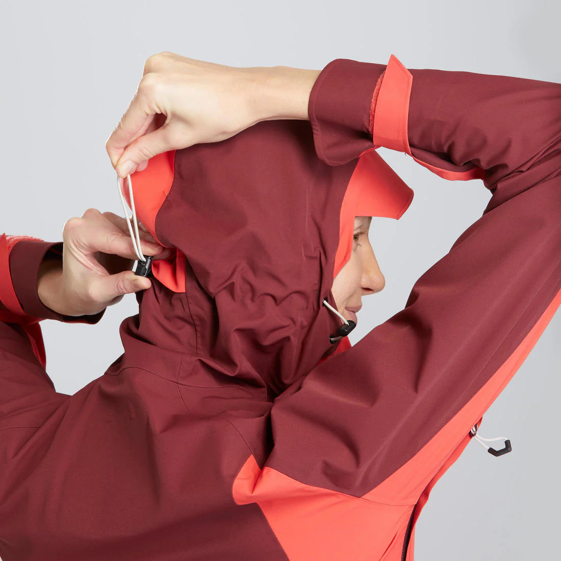 Women’s waterproof hiking jacket, MH500 - Orange & - Image 49