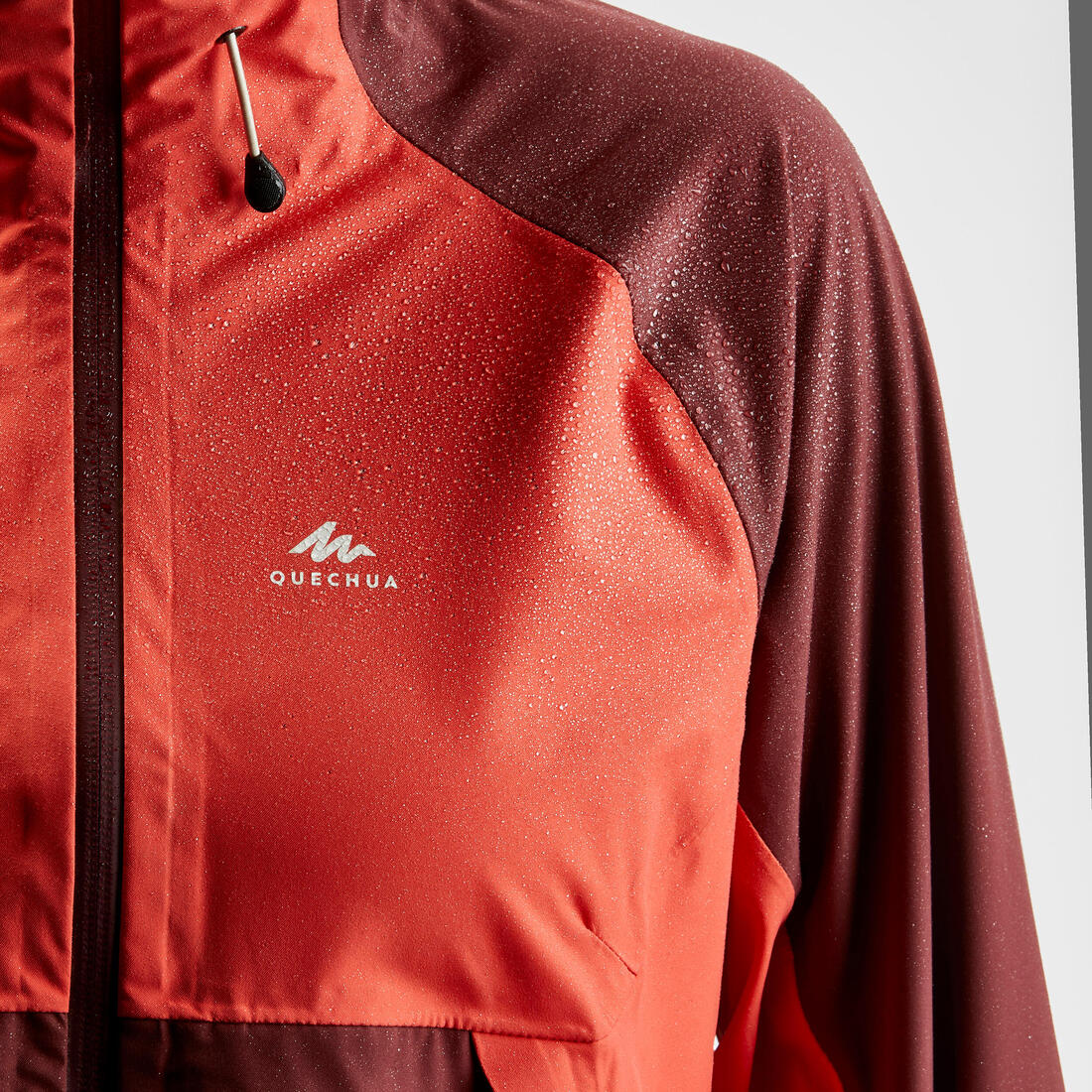 Women’s waterproof hiking jacket, MH500 - Orange & - Image 5