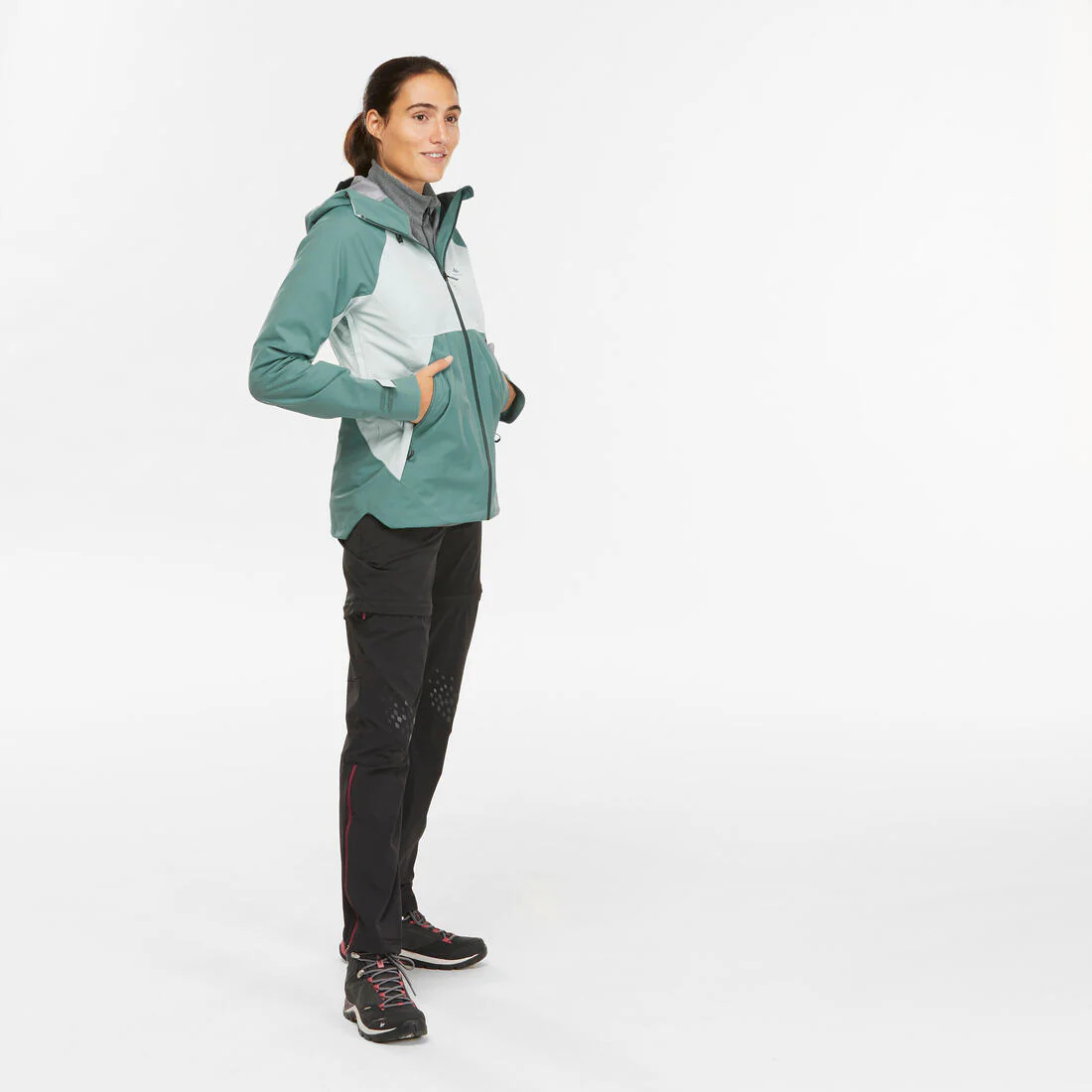 Women’s waterproof hiking jacket, MH500 - Orange & - Image 50