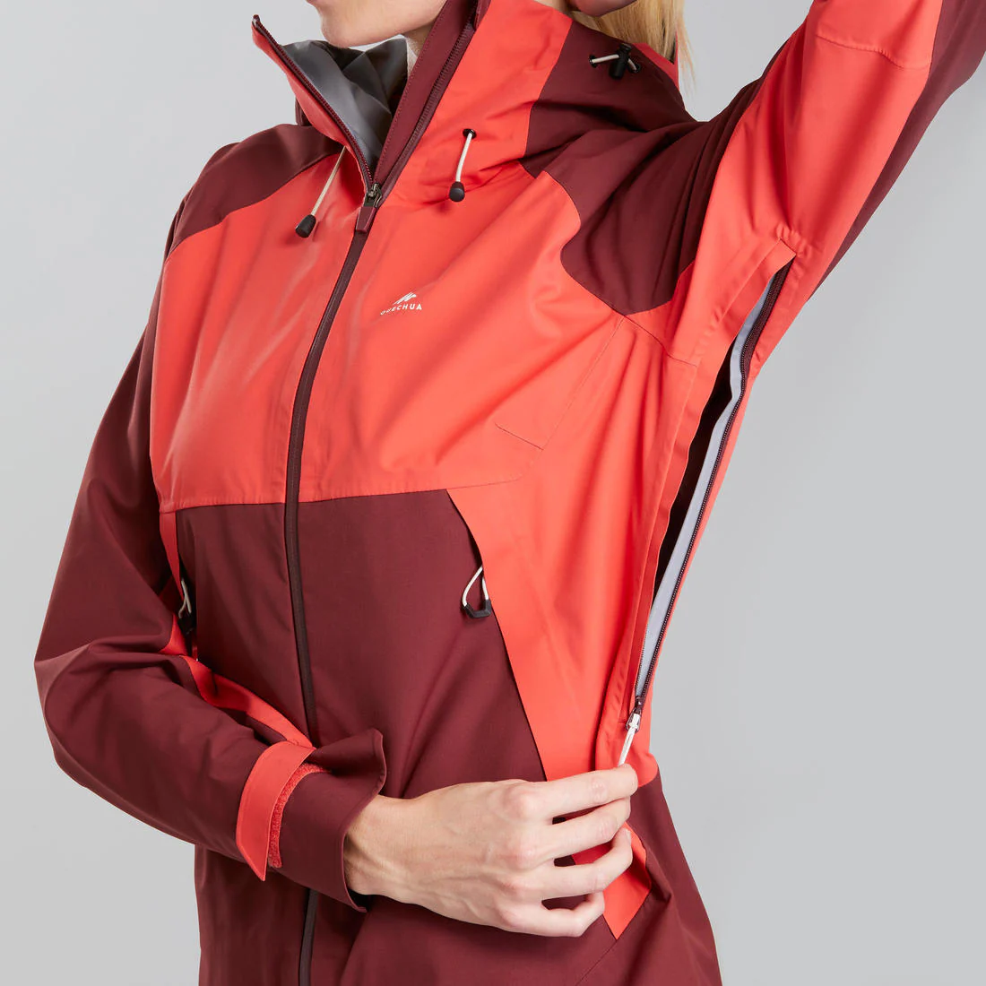 Women’s waterproof hiking jacket, MH500 - Orange & - Image 51