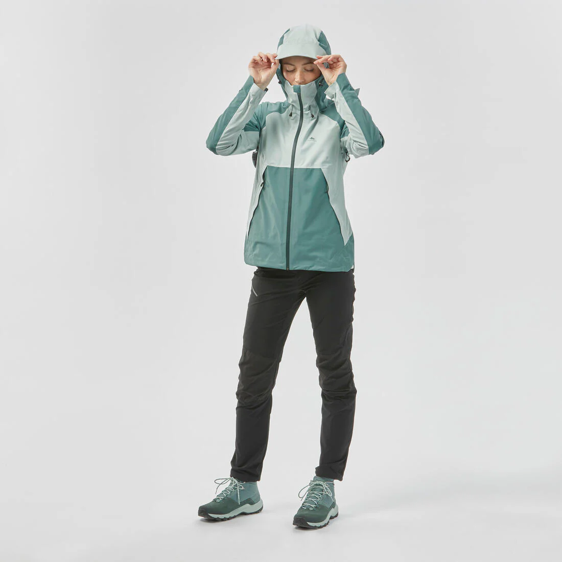 Women’s waterproof hiking jacket, MH500 - Orange & - Image 57