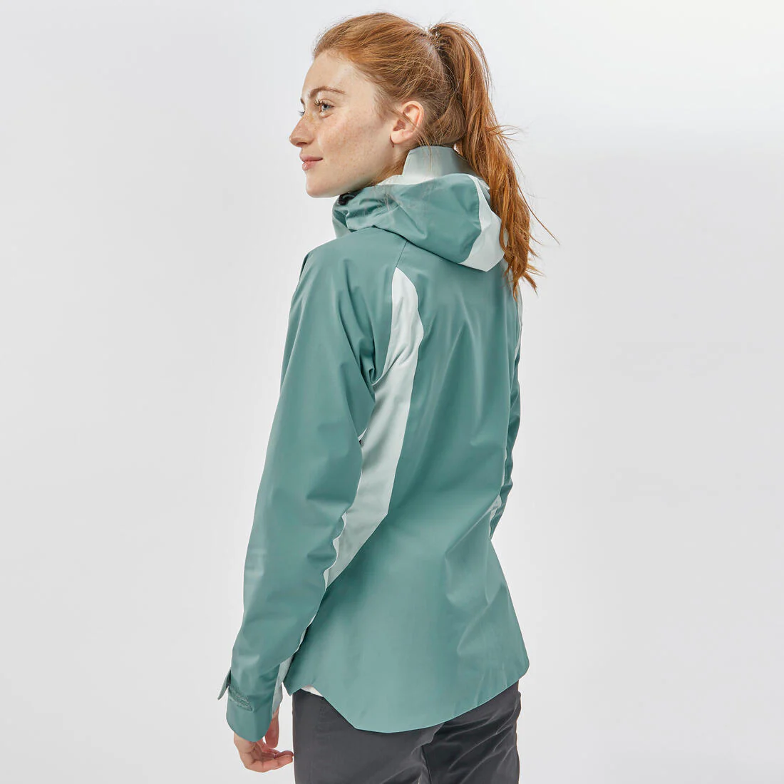 Women’s waterproof hiking jacket, MH500 - Orange & - Image 7
