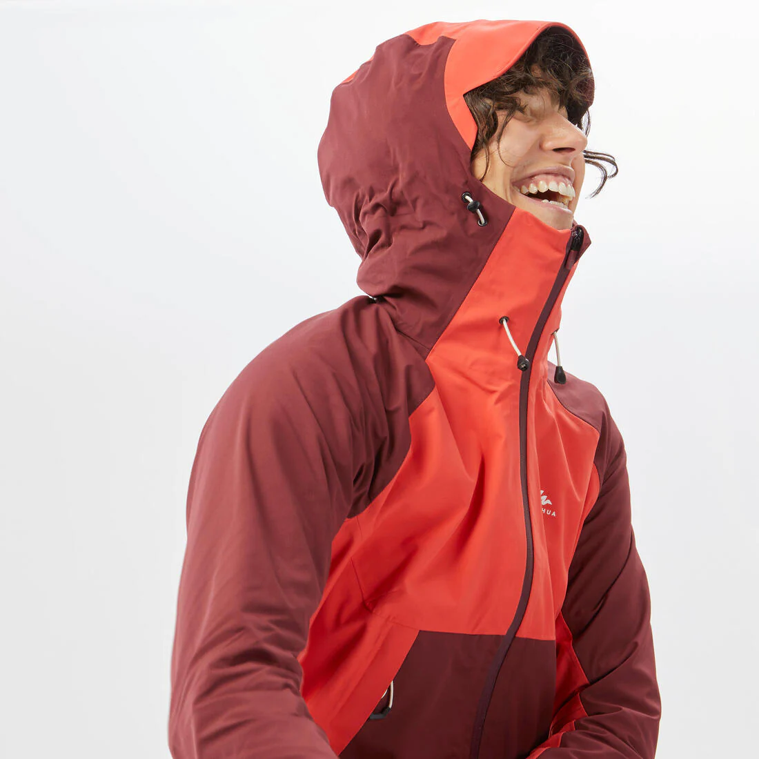 Women’s waterproof hiking jacket, MH500 - Orange & - Image 9