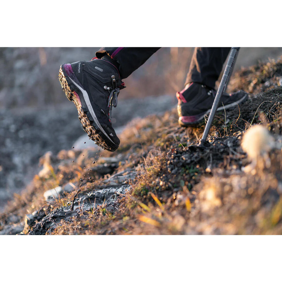 Women's waterproof mountain hiking boots - MH500 Mid - Pink/Grey - Image 2