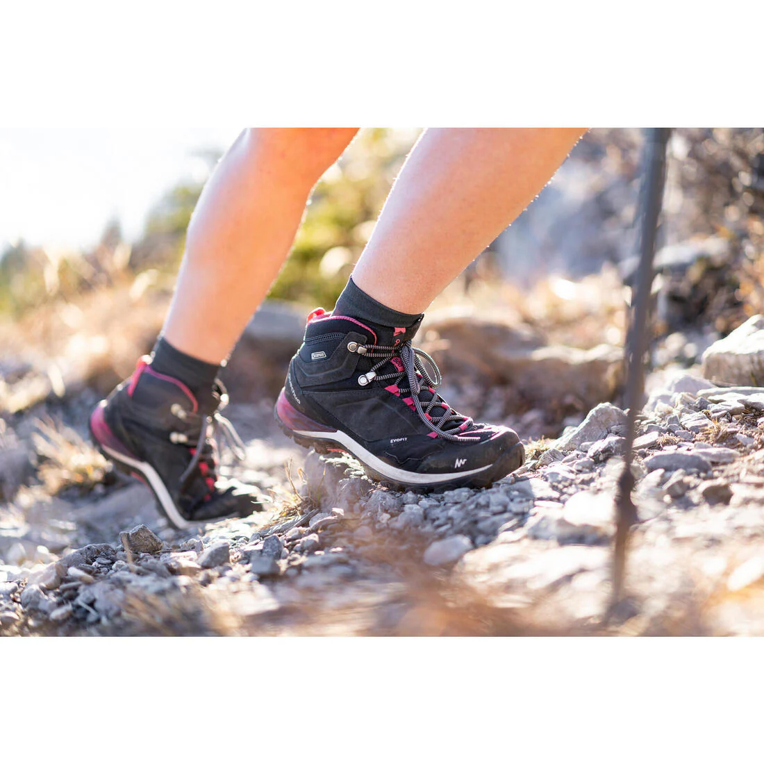 Women's waterproof mountain hiking boots - MH500 Mid - Pink/Grey - Image 3