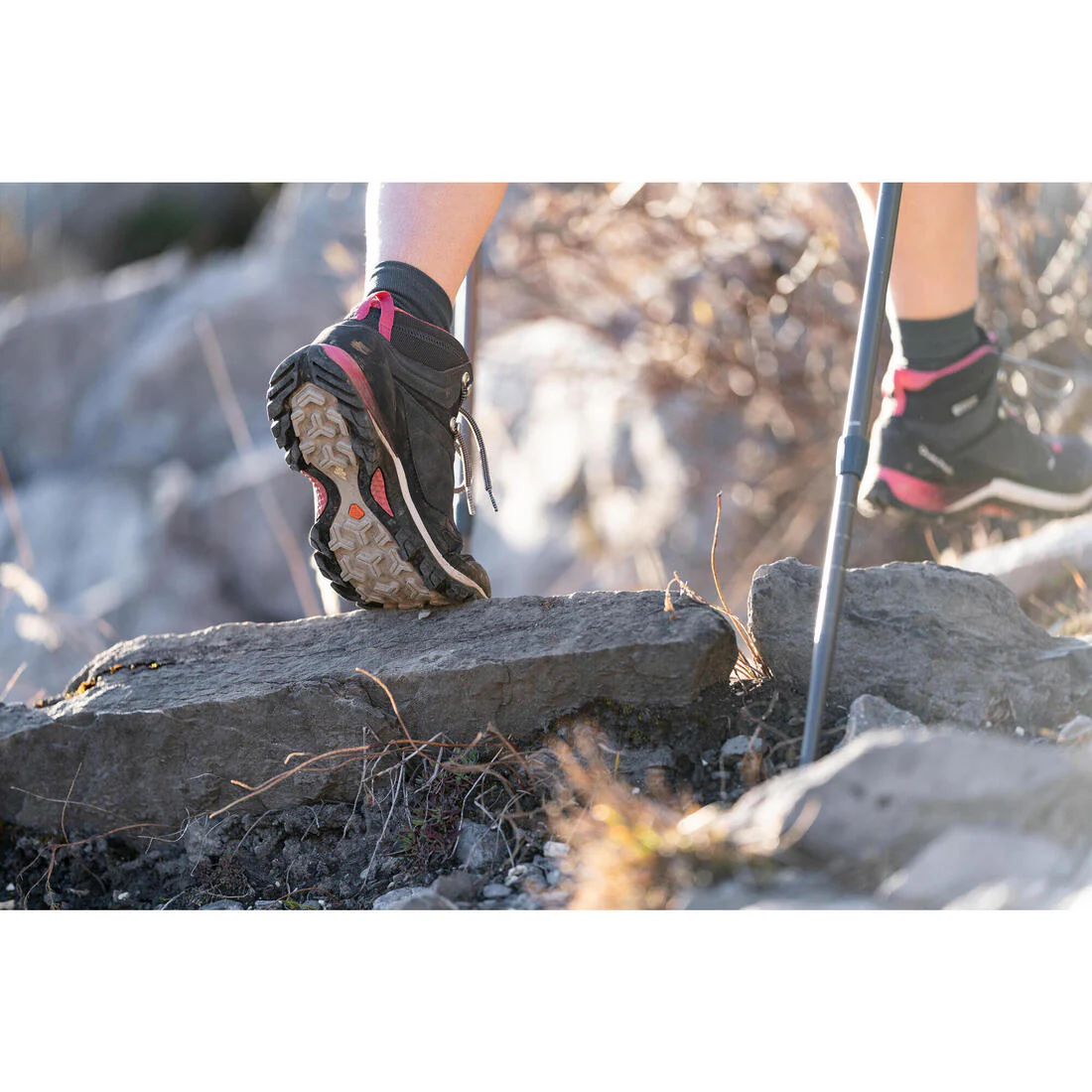 Women's waterproof mountain hiking boots - MH500 Mid - Pink/Grey - Image 5