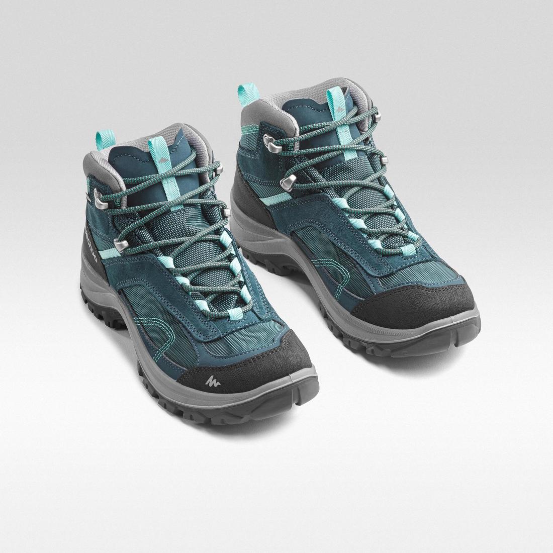 Women’s waterproof mountain walking boots - MH100 Mid - Turquoise - Image 5