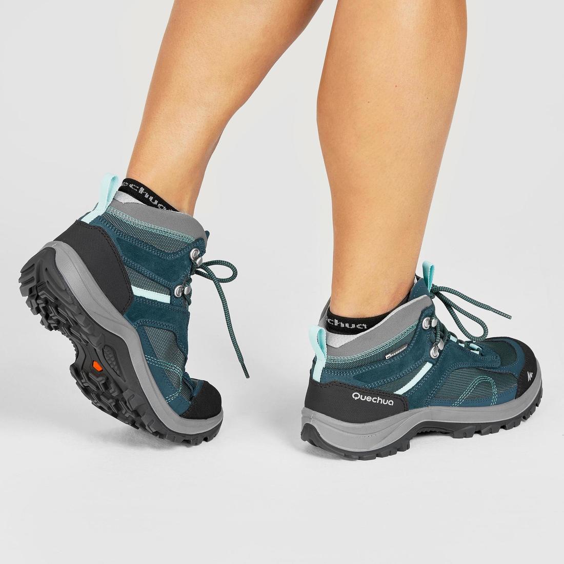 Women’s waterproof mountain walking boots - MH100 Mid - Turquoise - Image 6