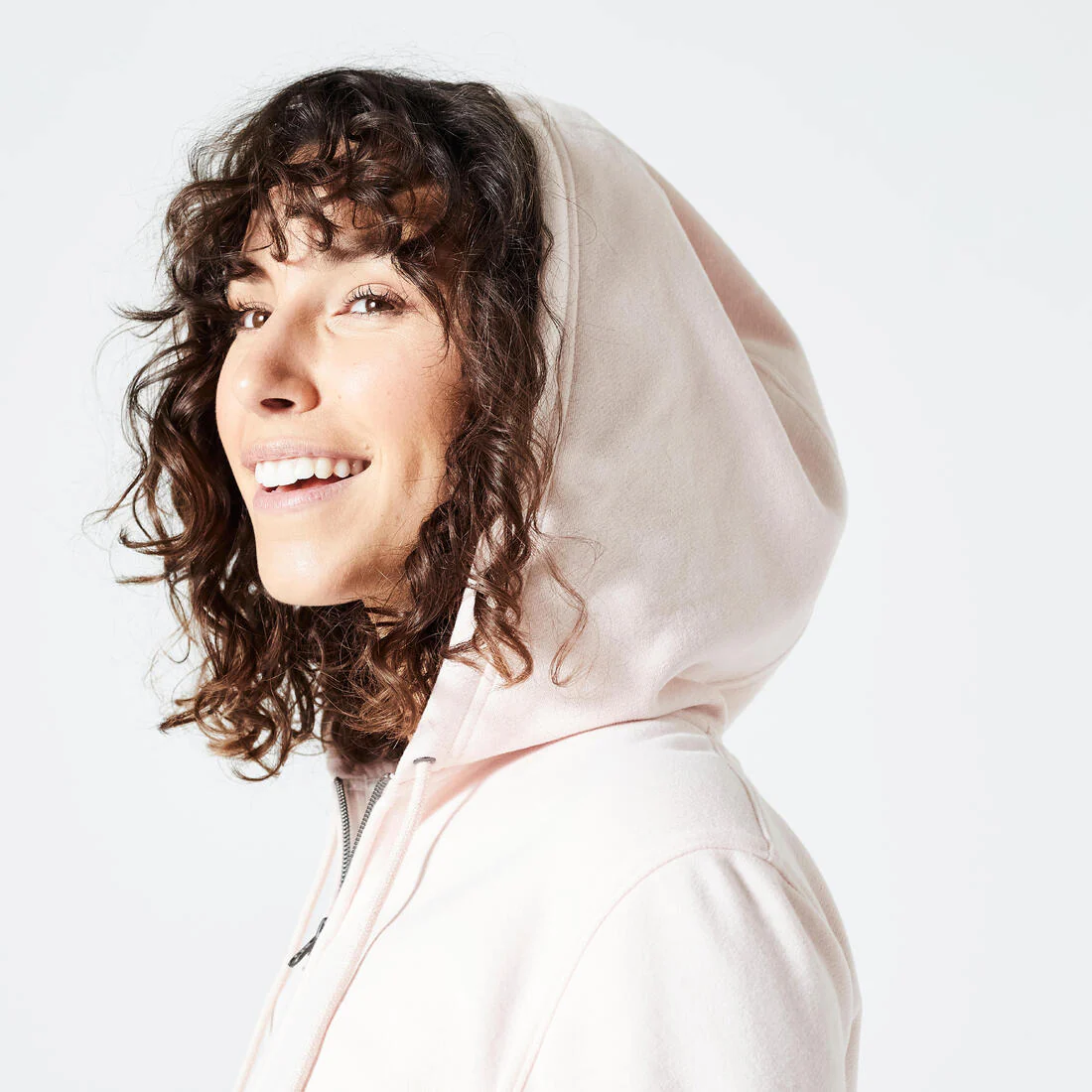 Women's Zip-Up Fitness Sweatshirt - Rose Quartz - Image 3