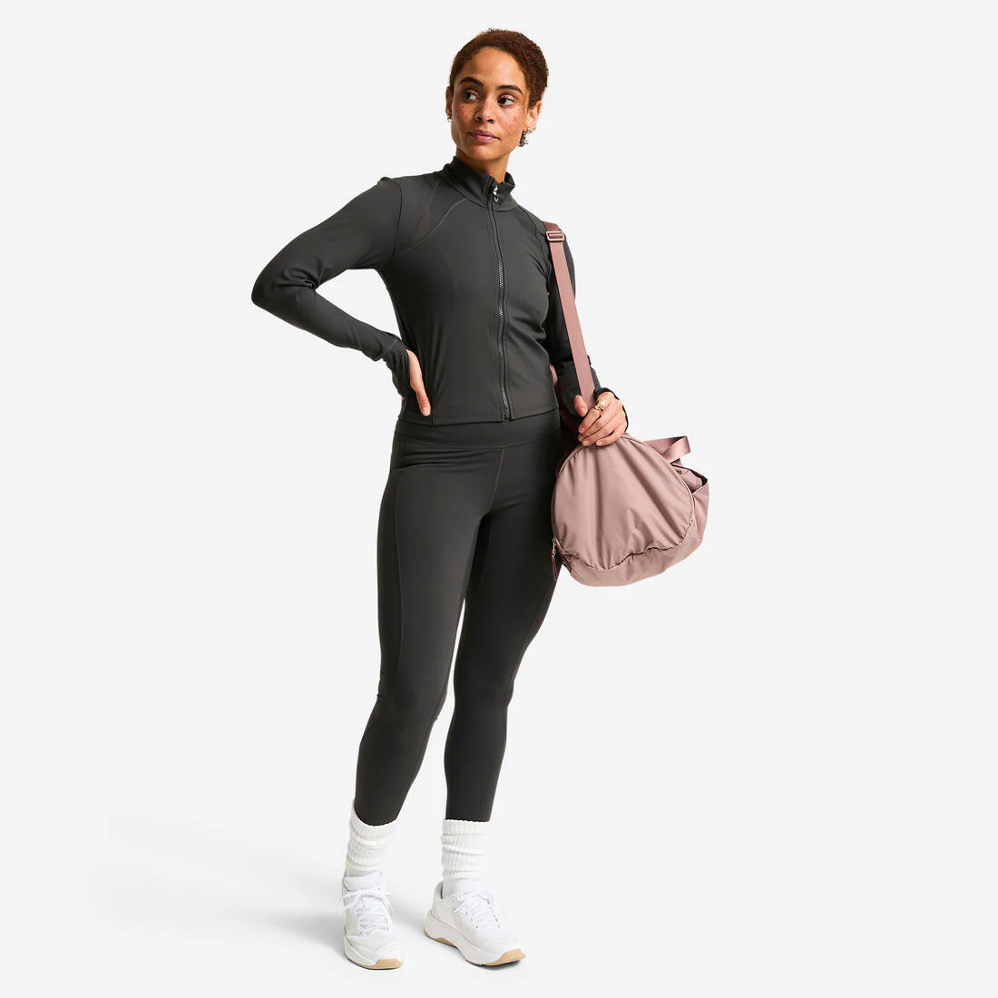 Women's Fitted Sports Jacket - Dark Grey - Image 2