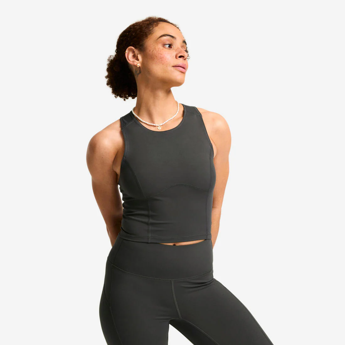Women's Shaping Cropped Tank Top - Dark