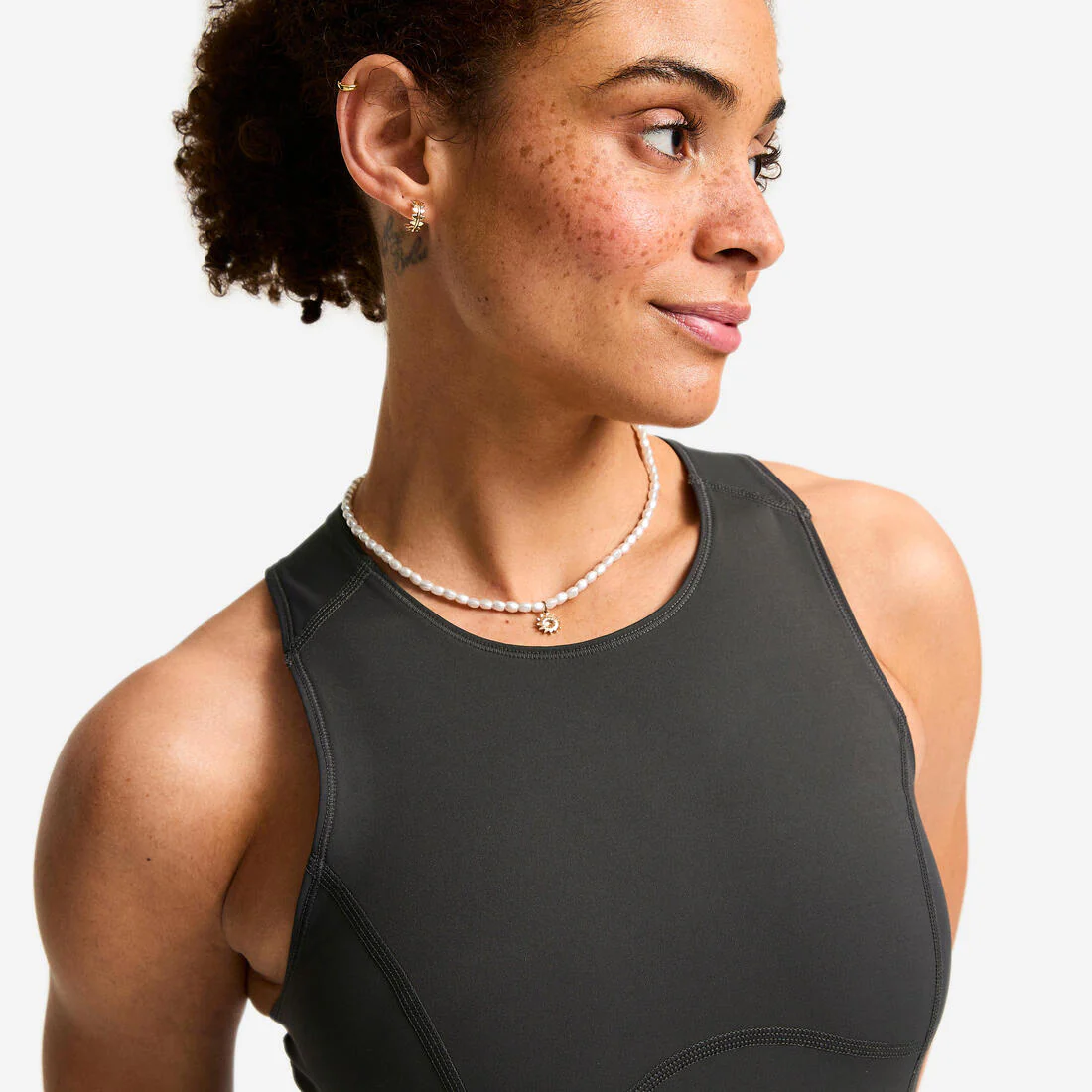 Women's Shaping Cropped Tank Top - Dark - Image 4