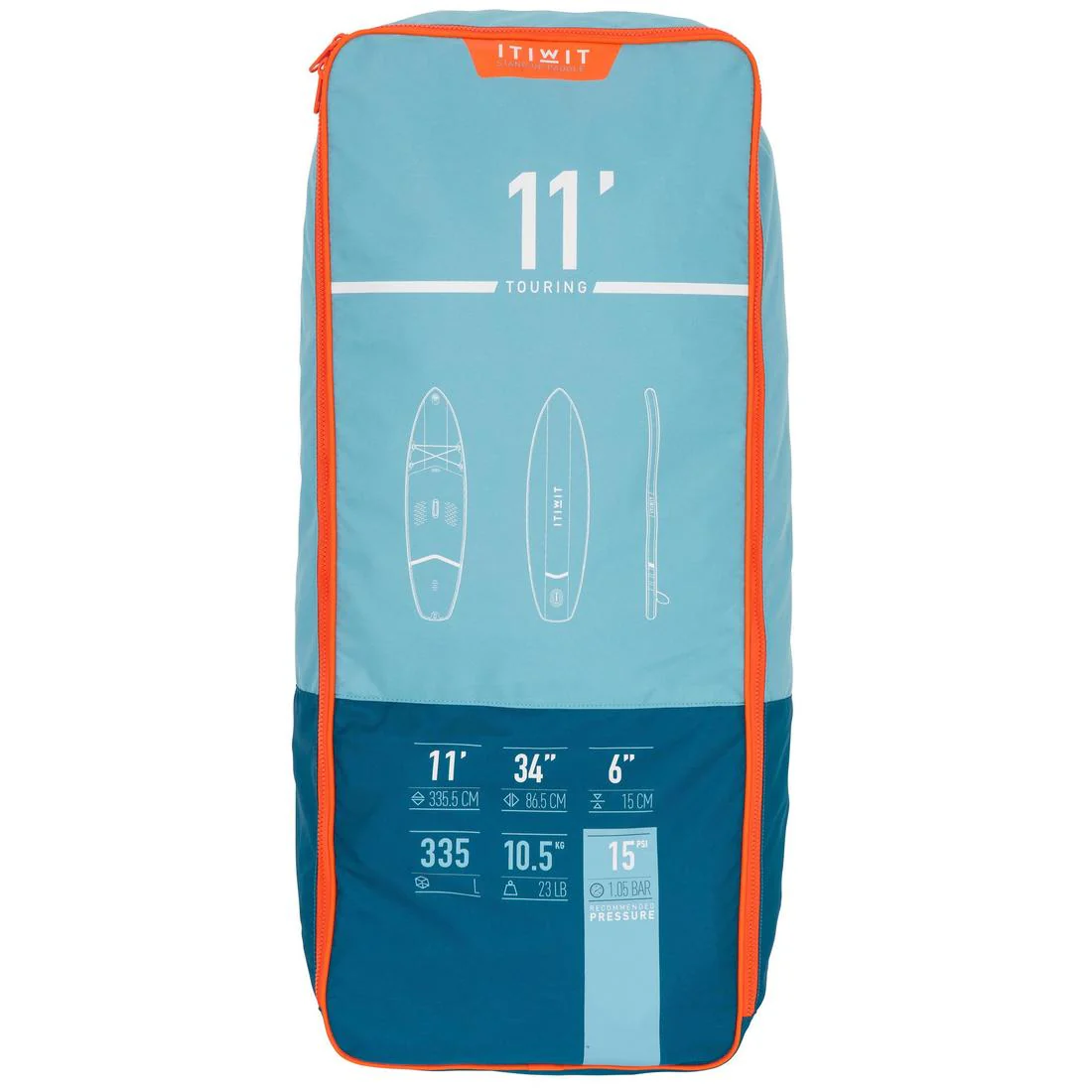 X100 11FT TOURING INFLATABLE STAND-UP PADDLEBOARD - BLUE - Image 15